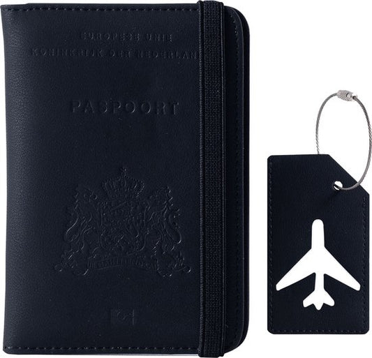 EverNeeds Étui pour passeport - Étui pour passeport - Étuis pour passeport - Cuir PU - Noir