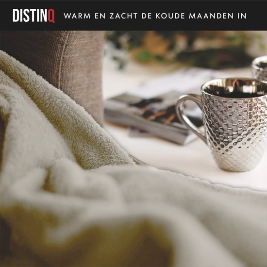 DistinQ Couverture électrique XXL 180x160 cm - Couverture enveloppante pour 2 personnes - 160Watt - Arrêt automatique - Protection contre la surchauffe - 9 niveaux - Couverture chauffante - Beige Efficace sur le plan énergétique -