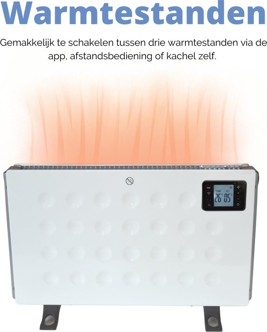Perel Smart Convector heater, pour l'intérieur, trois niveaux de chaleur, 2000 W