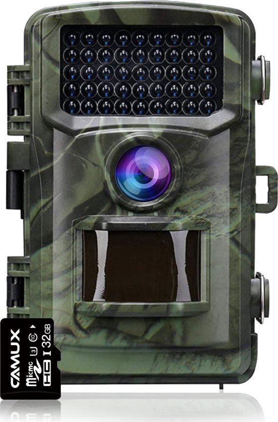 CAMUX Caméra professionnelle pour animaux sauvages 16MP avec vision nocturne - Caméra pour animaux sauvages - Carte SD 32GB incluse