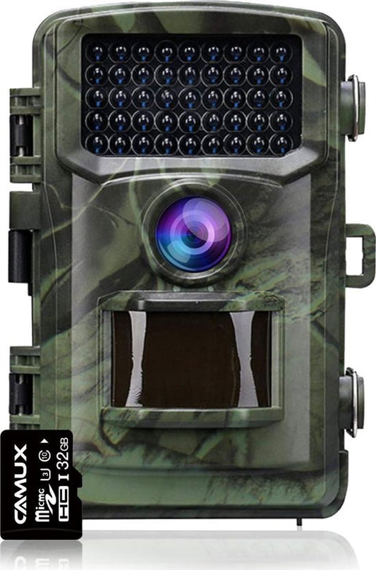 CAMUX Caméra professionnelle pour animaux sauvages 16MP avec vision nocturne - Caméra pour animaux sauvages - Carte SD 32GB incluse