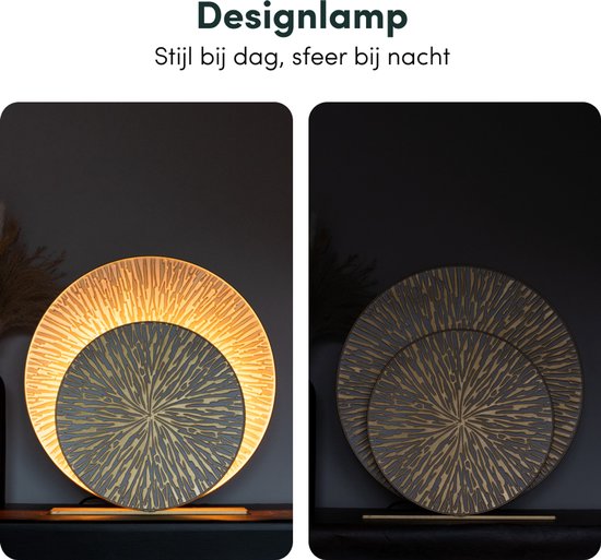 Nolt lampe à poser - lampe à poser chambre - E27 Lampe salon - Industriel - ⌀ 40cm - Or