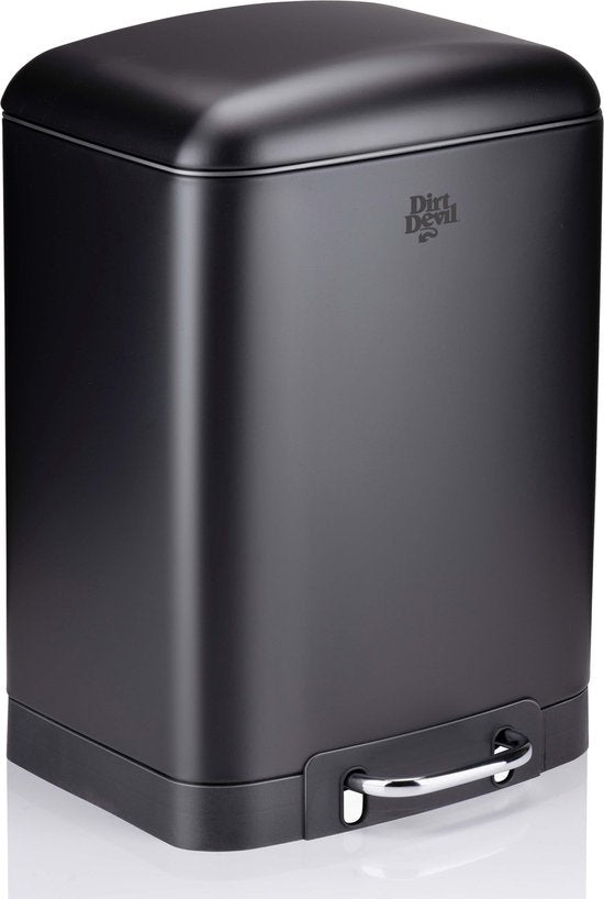 Dirt Devil Pedal bin 6 litres - Poubelle de salle de bain - acier inoxydable - Noir