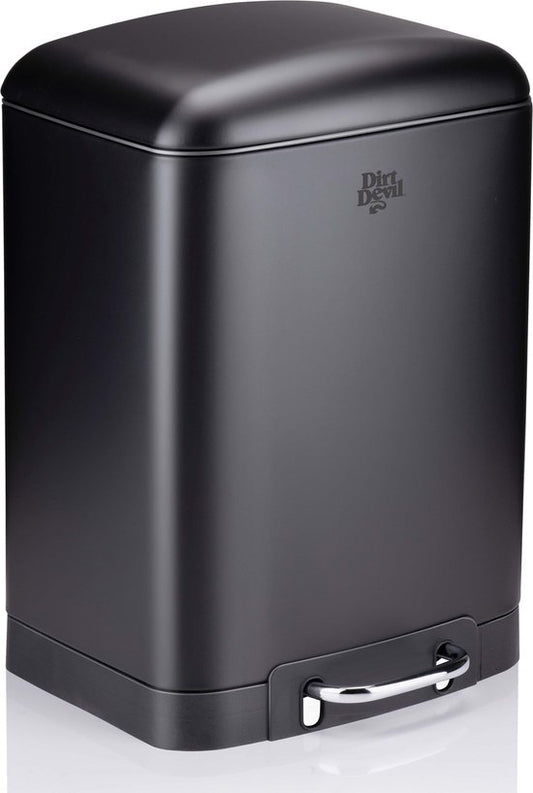 Dirt Devil Pedal bin 6 litres - Poubelle de salle de bain - acier inoxydable - Noir