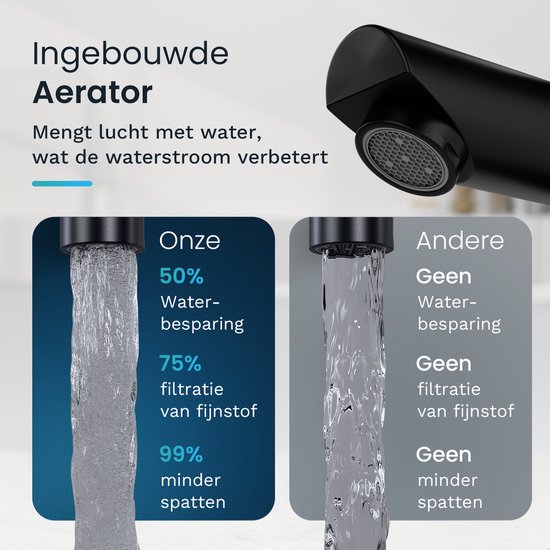 Mirlux Robinet de lavabo noir - Mélangeur de lavabo salle de bain - Robinet de lavabo - Robinet de lavabo / WC - Robinet - Robinet d'eau froide et chaude - Robinet de toilette eau froide et chaude