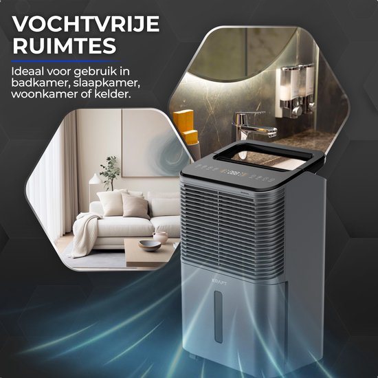 Déshumidificateur - KRAFT - 16L par jour - Mode séchage linge - Anthracite