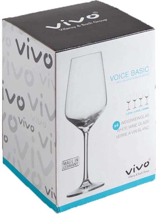 VIVO by Villeroy & Boch Group Voice Verres à vin Basic - 36 cl - 4 pièces - Lavable au lave-vaisselle