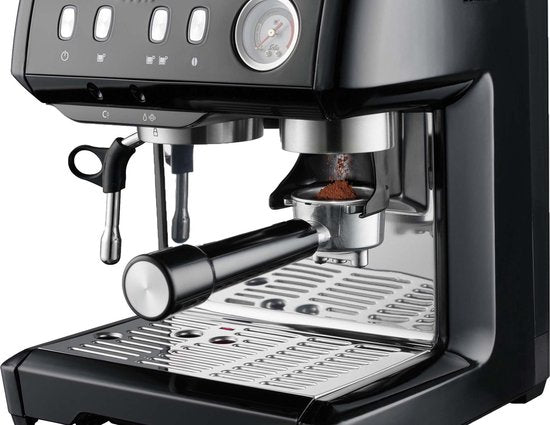 Solis Grind & Infuse Compact 1018 Machine à piston - Machine à espresso - Convient aux tampons - Acier inoxydable Noir