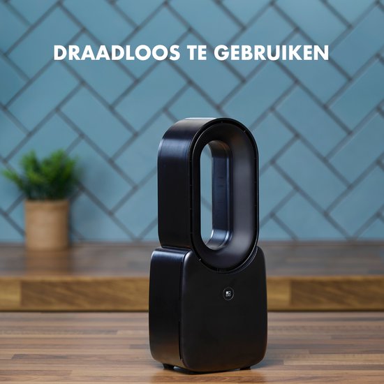 Ventilateur de table Lifetime Air - Ventilateur USB-C rechargeable - Ventilateur sur trépied avec veilleuse et télécommande - Ventilateur avec télécommande et 3 vitesses - Noir