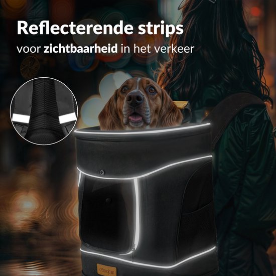 Sac à dos Cadoca pour chien - jusqu'à 20kg Réglable 31x30x41cm - Noir