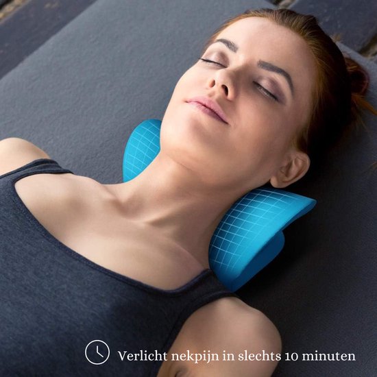 Relaxeur de cou et d'épaules - Dispositif de traction cervicale pour le soulagement de la douleur de l'ATM et l'alignement de la colonne cervicale - Oreiller chiropratique pour la relaxation et le confort