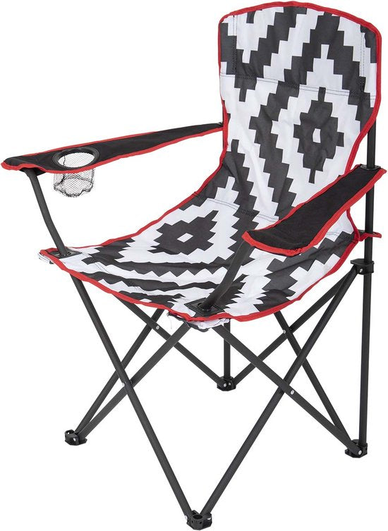 Bo-Camp - Urban Outdoor - Chaise pliante - Madison - Noir/Blanc
