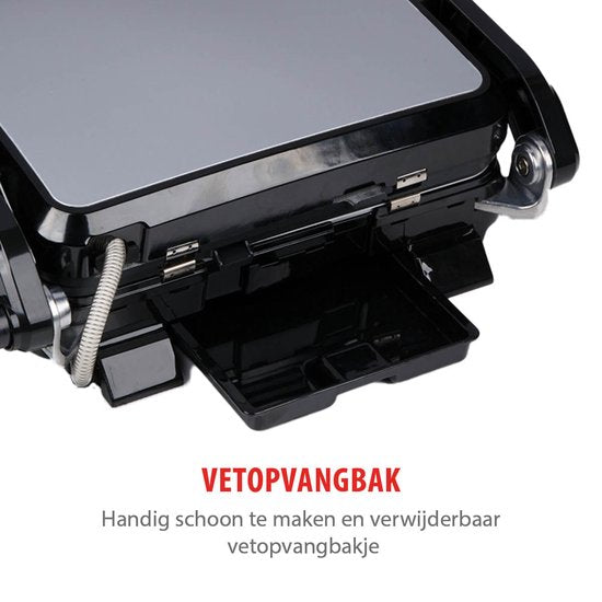 alpina Contact Grill 2100W - Appareil à sandwich avec 7 supports de gril - Gril de table avec plaques amovibles - Gril à panini 37,6 x 33,1 cm - Revêtement antiadhésif - acier inoxydable/Aluminium