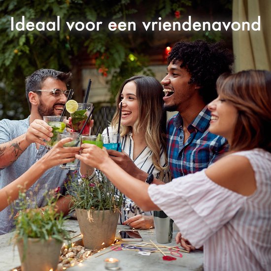 KitchenBrothers Set Cocktail - 25 pièces - Set de luxe - Shaker à cocktail (750ml) - Dark Brown/Bamboo - Avec livret de recettes - Emballage cadeau