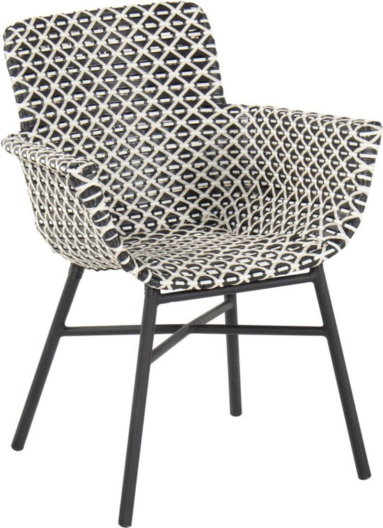 Chaise de jardin Hartman Athens - Osier Nouveau Rotin Blanc-Noir