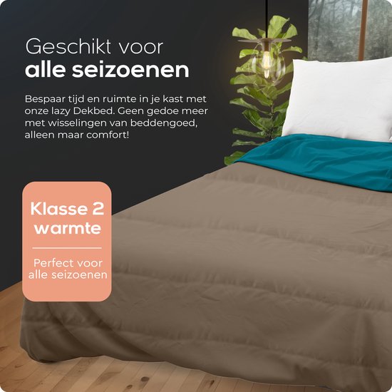 Sleeptime 2 in 1 Reversible Duvet - Couette sans housse - 240x200 - Taupe/Indigo