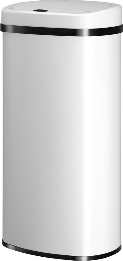 Poubelle automatique / Poubelle à déchets / Poubelle à détecteur - 70 litres - Blanc - Rectangle