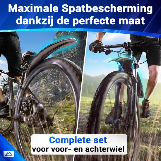 Nextcover Mudguard Set Mountain Bike Front and Rear - MTB Mudguards Tool Removable - Suit pour les vélos 24-29 pouces - Front Wheel & Rear Wheel - Front Fender & Rear Fender