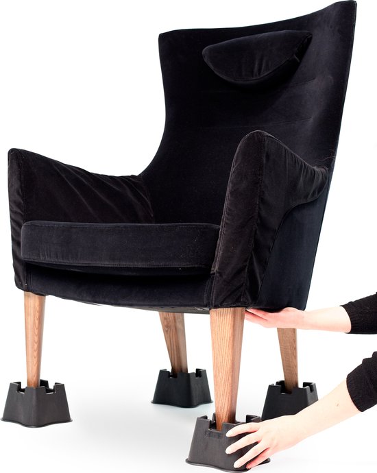 VITILITY Rehausseur de meubles - petit - Aide au lit - Rehausseur de chaise - Rehausseur de lit - Noir