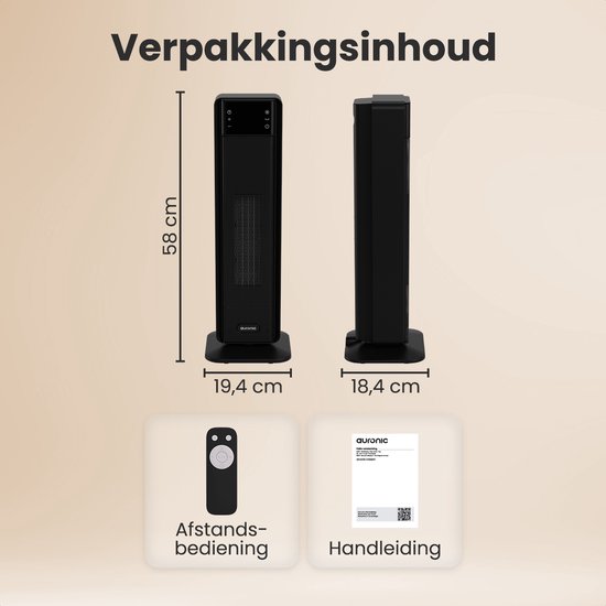 Auronic Réchaud électrique - Réchaud céramique - Réchaud à tour - Chauffage 2000W - Noir