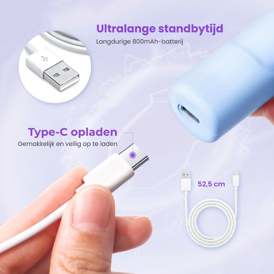 Rubye® - Stylo de peinture électrique pour diamants - Avec technologie d'aspiration - Rechargeable via USB-C - Confortable à utiliser - Pour pierres rondes et carrées - Bleu
