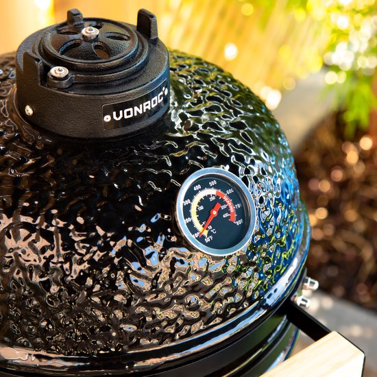 VONROC - BBQ - Kamado - 13" - Avec couvercle de protection, plateau et base - Barbecue au charbon de bois - Céramique