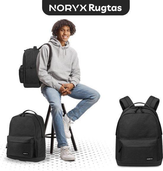 Noryx Origin Backpack 27L - 15.6 inch - Sac à dos pour ordinateur portable - Sac d'école - Homme et femme - Splashproof - Noir