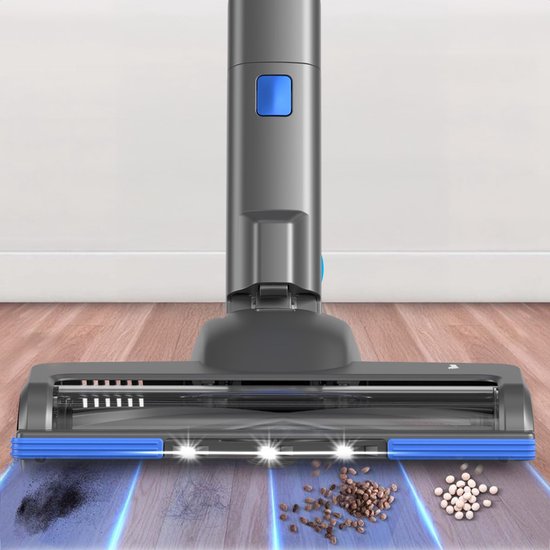 Auronic balai aspirateur - Sans fil - Aspirateur autoportant - Sans sac - 350W - Batterie supplémentaire - Aspirateur - Gris/Bleu
