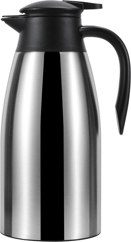Travelhawk Thermos jug - 2 Liter - Carafe isotherme - Gris - Café - Thé - Pour boissons chaudes et froides