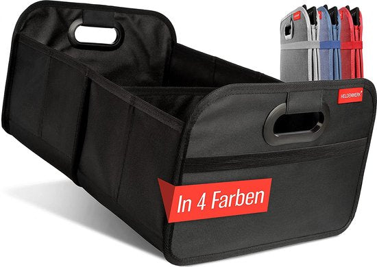 HELDENWERK sac de coffre pliable et stable - sac de rangement de coffre pour un rangement pratique - coffre de voiture pliable, coffre de coffre (noir)