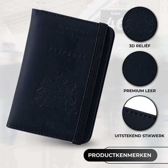 EverNeeds Étui pour passeport - Étui pour passeport - Étuis pour passeport - Cuir PU - Noir