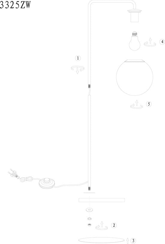Steinhauer Lampadaire Bollique Noir