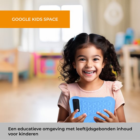 Tablette Denver pour enfant - Android 13 - Contrôle parental - 4GB RAM - 64GB mémoire interne - 8 pouces - . Etui pour tablette bleu et rose - TIO80105K