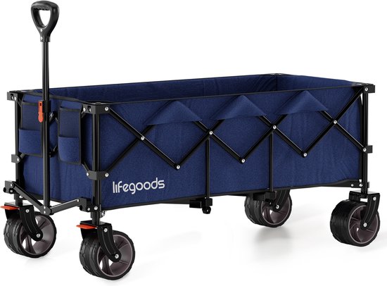LifeGoods Wagon - XXL - pliable - 300L - 150KG de capacité de charge - bleu