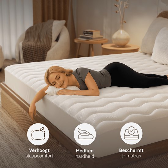 CozySense® Topper Matelas 160x200 - Surmatelas - Surmatelas - 3 couches de confort - Mousse à mémoire de forme avec gel respirant - 3 cm - Elastiques de maintien 360