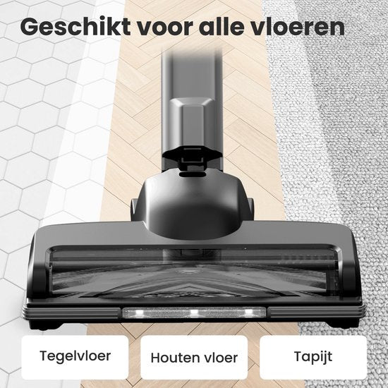 Auronic - Aspirateur-balai sans fil - 220 watts et 23 kpa de puissance d'aspiration - équipé d'une batterie supplémentaire et d'un filtre Hepa lavable - jusqu'à 100 minutes d'utilisation - plastique et métal gris