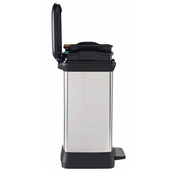 Curver Poubelle à pédale Deco duo 28 L argent 240638