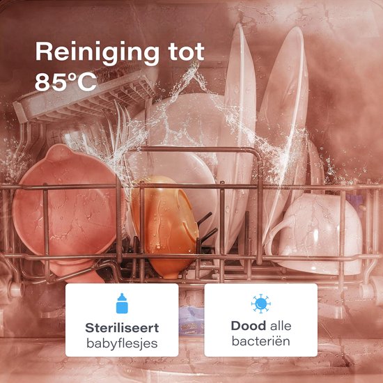 Skoov Mini lave-vaisselle avec réservoir d'eau - 5 couverts - 6 programmes de lavage - 45cm - Petit lave-vaisselle étroit à poser - Camping - Gris