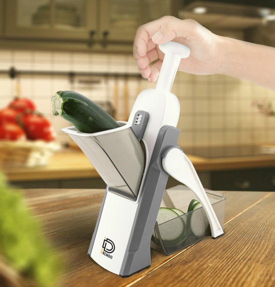 Dremdo Coupe-légumes à mandoline - Coupe-légumes de cuisine - Manuel - Tranche/bloque/bande/julienne - Sans BPA