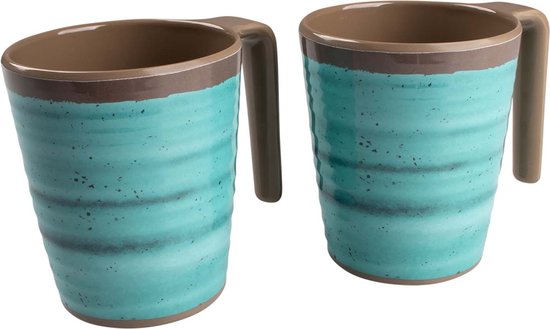 Bo-Camp - Mug - Halo - L - Mélamine - 4 pièces - Aqua