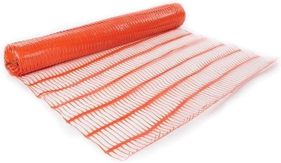 Filet de protection Perel, pour les chantiers, les applications industrielles, les événements et les festivals, en rouleau, orange, 1 m x 50 m, 80 g/m².