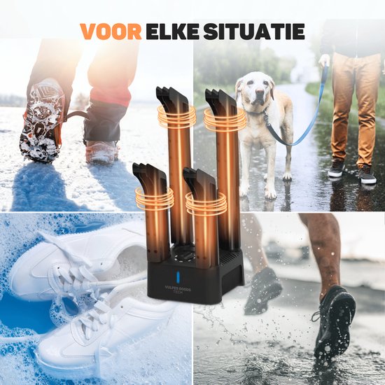 Vulpes Goods® Tech - Sèche-chaussures et rafraîchisseur de chaussures avec minuterie - 4-en-1 - Sèche-gants - Dispositif de séchage - Fonction de séchage - 10x diffuseurs de parfum inclus - PRO MAX