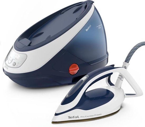 Tefal Pro Express Protect GV9221 - Générateur de vapeur - 2600W - 7.6 Bar de pression de vapeur - 550 g/min de vapeur - semelle de repassage Durilium AirGlide - réservoir d'eau détachable de 1.8L - arrêt automatique - système anti-calcaire - puissant, eff