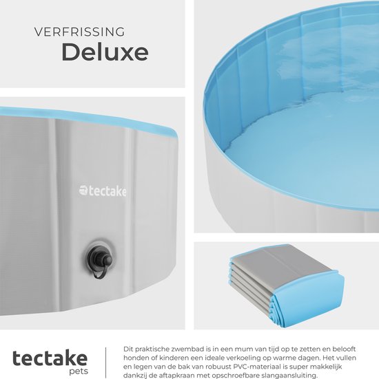 tectake® Dog Pool - Piscine pour chiens - Piscine à balles - Pliable - ⌀120 cm - Très robuste - Facile à remplir et à vider