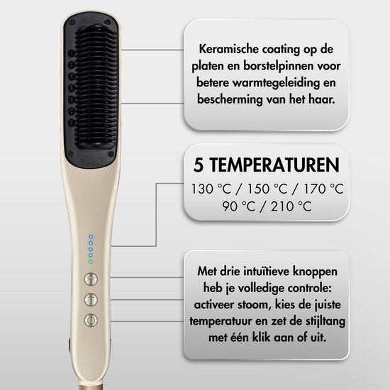 Sansbeauté® Steam Straightener PRO - Lisseur à vapeur - Professional Straightener 5.0 - Lisseurs à vapeur - Cremé
