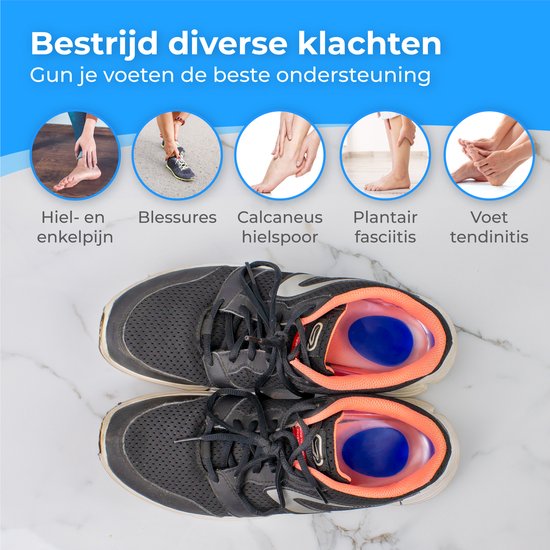 Nuvance - Heel Spur Orthotics - Heel Protectors - Insoles - Heel Spur - 2 Pieces for Size 39-45 - Blue