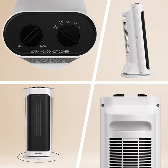 Auronic Fan Heater Pro - Chauffage céramique - Chauffage 2000W - Blanc