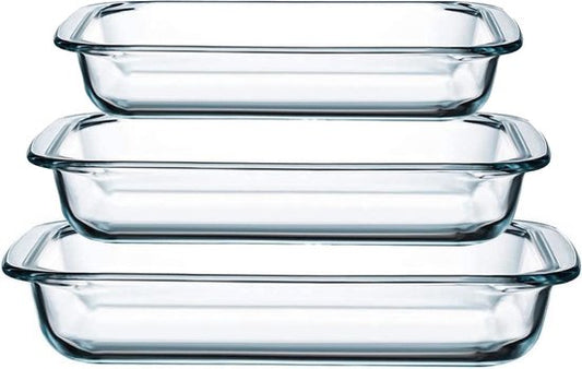 VAIVE Set de plats à four 3 pièces - Rectangulaire - Verre