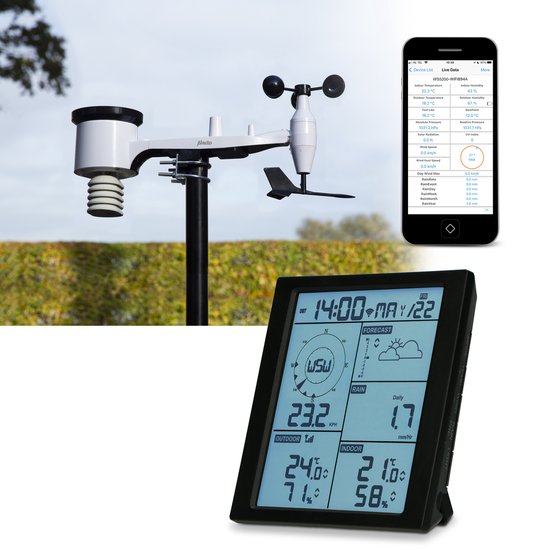 Alecto WS5200 - Station météo professionnelle WiFi avec capteur extérieur - Contrôle par application - 6-en-1