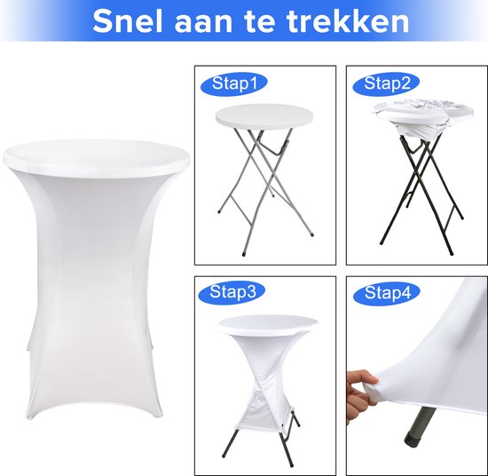 Saaf Ensemble de jupes bartables - 4 pièces - ∅80-85 x 110cm - Housse bartable - Lavable et élastique - Blanc